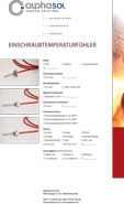 Einschraubtemperaturfühler mit Anschlusskabel